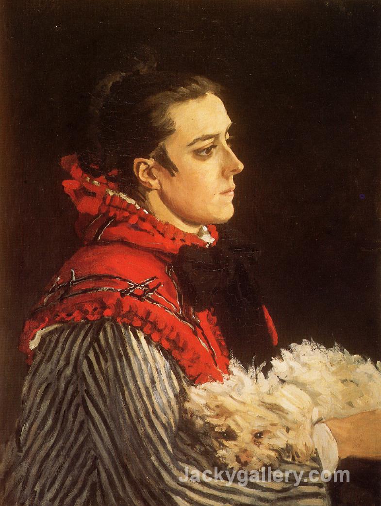 Camille with a Small Dog by Claude Monet paintings reproduction